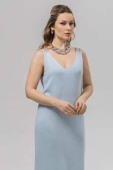 Платье РВ0384-ХМ2 бледно-голубой + серебро Romgil