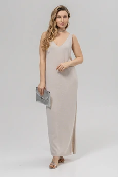 Платье РВ0384-ХМ2 кремовый + серебро Romgil