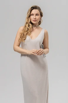 Платье РВ0384-ХМ2 кремовый + серебро Romgil