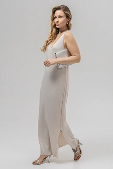 Платье РВ0384-ХМ2 кремовый + серебро Romgil