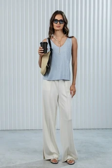 Топ РВ0385-ХМ2 бледно-голубой + серебро Romgil