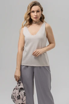 Топ РВ0385-ХМ2 кремовый + серебро Romgil