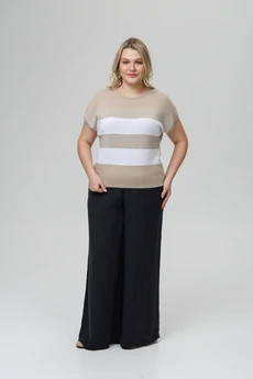 Джемпер РВ0516-ХМ4 бежевый+серебро Romgil