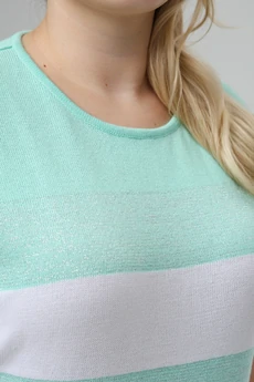 Джемпер РВ0516-ХМ4 бирюзовый+серебро Romgil