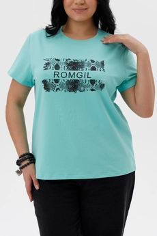 Футболка РП0068-ХЛ4 бирюзовый иней Romgil