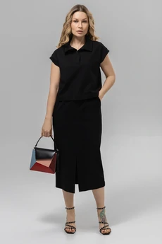 Костюм с юбкой РП0133-ХЛ4 черный Romgil