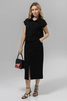 Костюм с юбкой РП0133-ХЛ4 черный Romgil