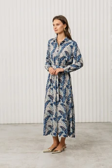 Платье РТ0130-ВИ2 светло-бежевый + голубой + синий Romgil