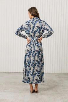 Платье РТ0130-ВИ2 светло-бежевый + голубой + синий Romgil