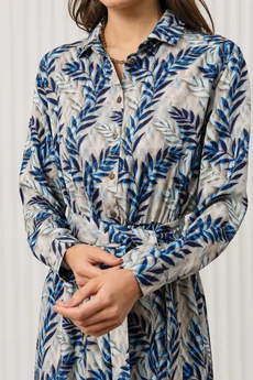 Платье РТ0130-ВИ2 светло-бежевый + голубой + синий Romgil