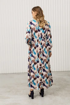 Платье РТ0131-ВИ2 молочный + шоколад + темно-розовый Romgil