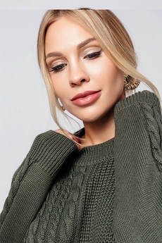 Джемпер 3749Ш оливковый Romgil