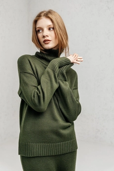 Костюм с юбкой 893ШТЗ оливковый Romgil