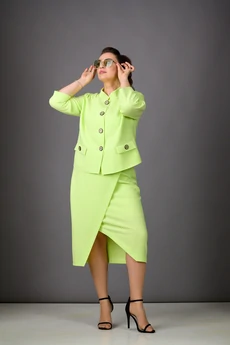 Костюм с юбкой 1178 салатовый Rosheli