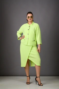 Костюм с юбкой 1178 салатовый Rosheli
