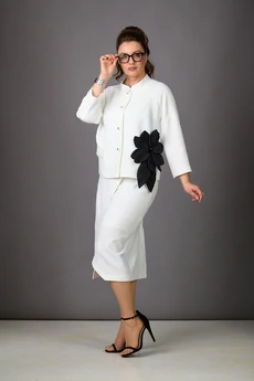 Костюм с юбкой 1178-1 молочный Rosheli