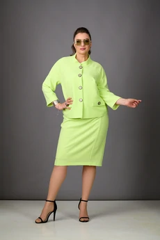 Костюм с юбкой 1179 салатовый Rosheli