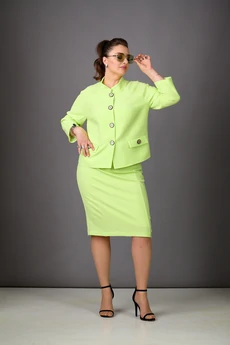 Костюм с юбкой 1179 салатовый Rosheli