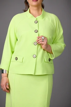 Костюм с юбкой 1179 салатовый Rosheli