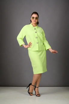 Костюм с юбкой 1179 салатовый Rosheli