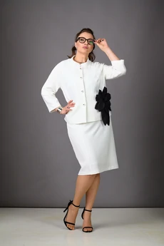 Костюм с юбкой 1179-1 молочный Rosheli