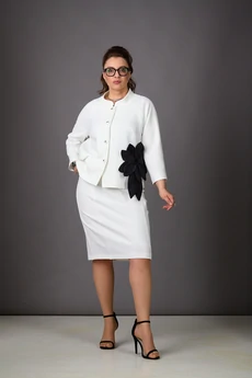 Костюм с юбкой 1179-1 молочный Rosheli