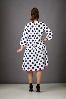 Платье 1183-1 молочный+темно-синий Rosheli