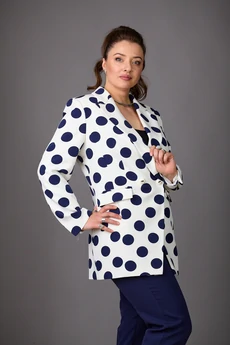 Костюм брючный 1184 молочный+темно-синий Rosheli