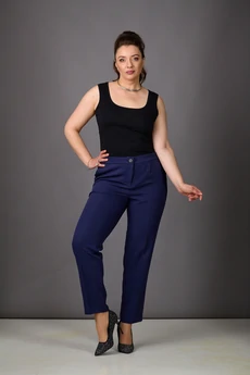 Костюм брючный 1184 молочный+темно-синий Rosheli