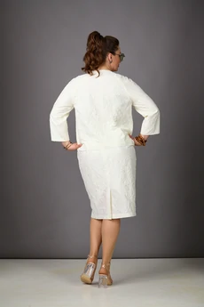 Костюм с юбкой 1188 молочный Rosheli