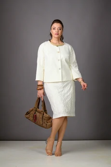 Костюм с юбкой 1188 молочный Rosheli