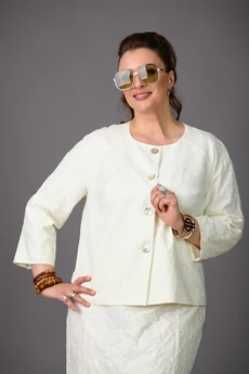 Костюм с юбкой 1188 молочный Rosheli