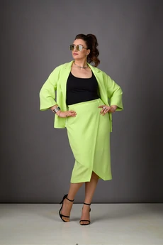 Костюм с юбкой 1189 салатовый Rosheli