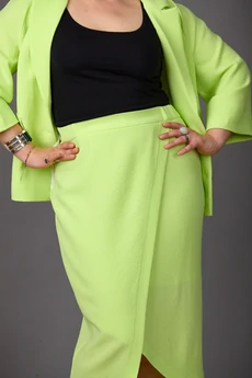 Костюм с юбкой 1189 салатовый Rosheli