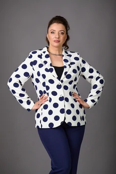 Костюм брючный 554-1 молочный+темно-синий Rosheli