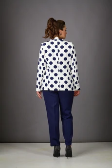 Костюм брючный 554-1 молочный+темно-синий Rosheli