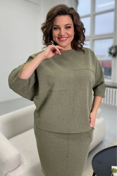 Костюм с юбкой 2093 хаки Rumoda