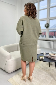 Костюм с юбкой 2093 хаки Rumoda