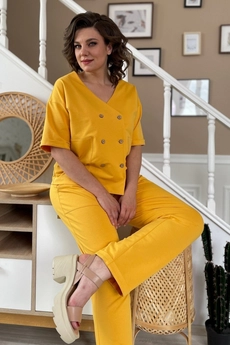 Костюм брючный 2136 горчица Rumoda
