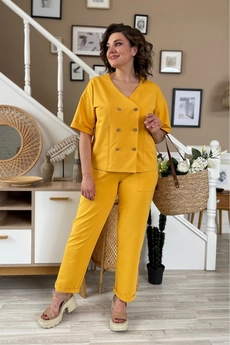 Костюм брючный 2136 горчица Rumoda