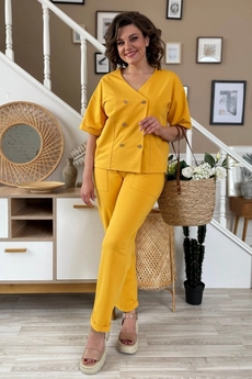 Костюм брючный 2136 горчица Rumoda