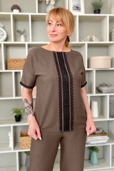 Блузка 2216 коричневый Rumoda