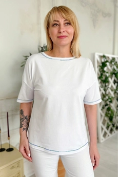 Футболка 2220 голубой + белый Rumoda