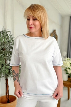 Футболка 2220 голубой + белый Rumoda