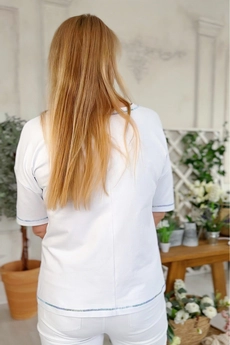 Футболка 2220 голубой + белый Rumoda