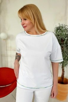 Футболка 2220 зеленый + белый Rumoda