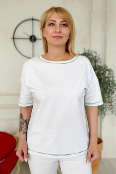 Футболка 2220 зеленый + белый Rumoda