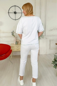 Футболка 2220 зеленый + белый Rumoda