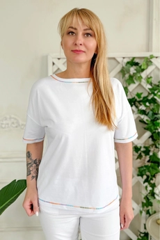 Футболка 2220 оранжевый + белый Rumoda