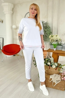 Футболка 2220 розовый + белый Rumoda